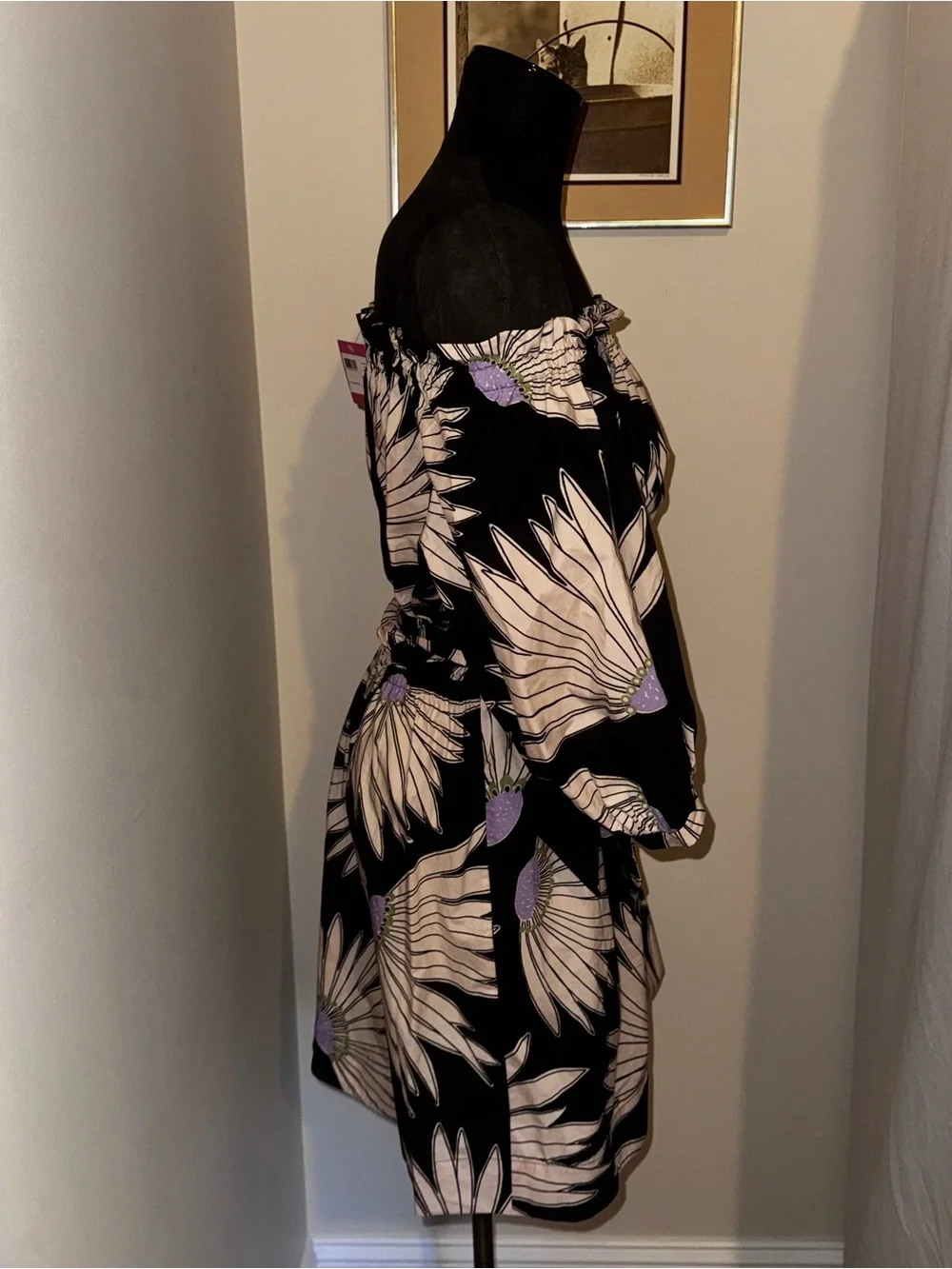 Kate Spade Falling Flower Dress NWT Black Purple Floral Mini Dress